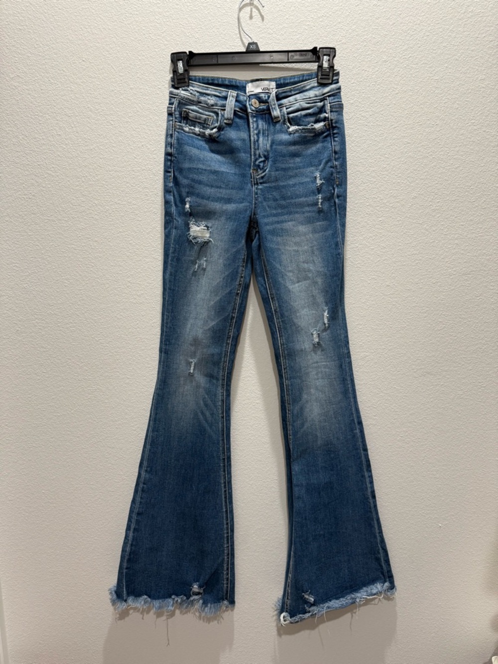 Vervet by Flying Monkey flare leg distressed jeans